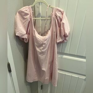 H&M women’s pink linen dress. Size XL